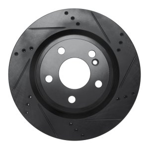 Mercedes-Benz CLA250 Brake Rotor (1) - Rear Right - R1 Concepts - Drilled & Slotted - Black - `14-`19